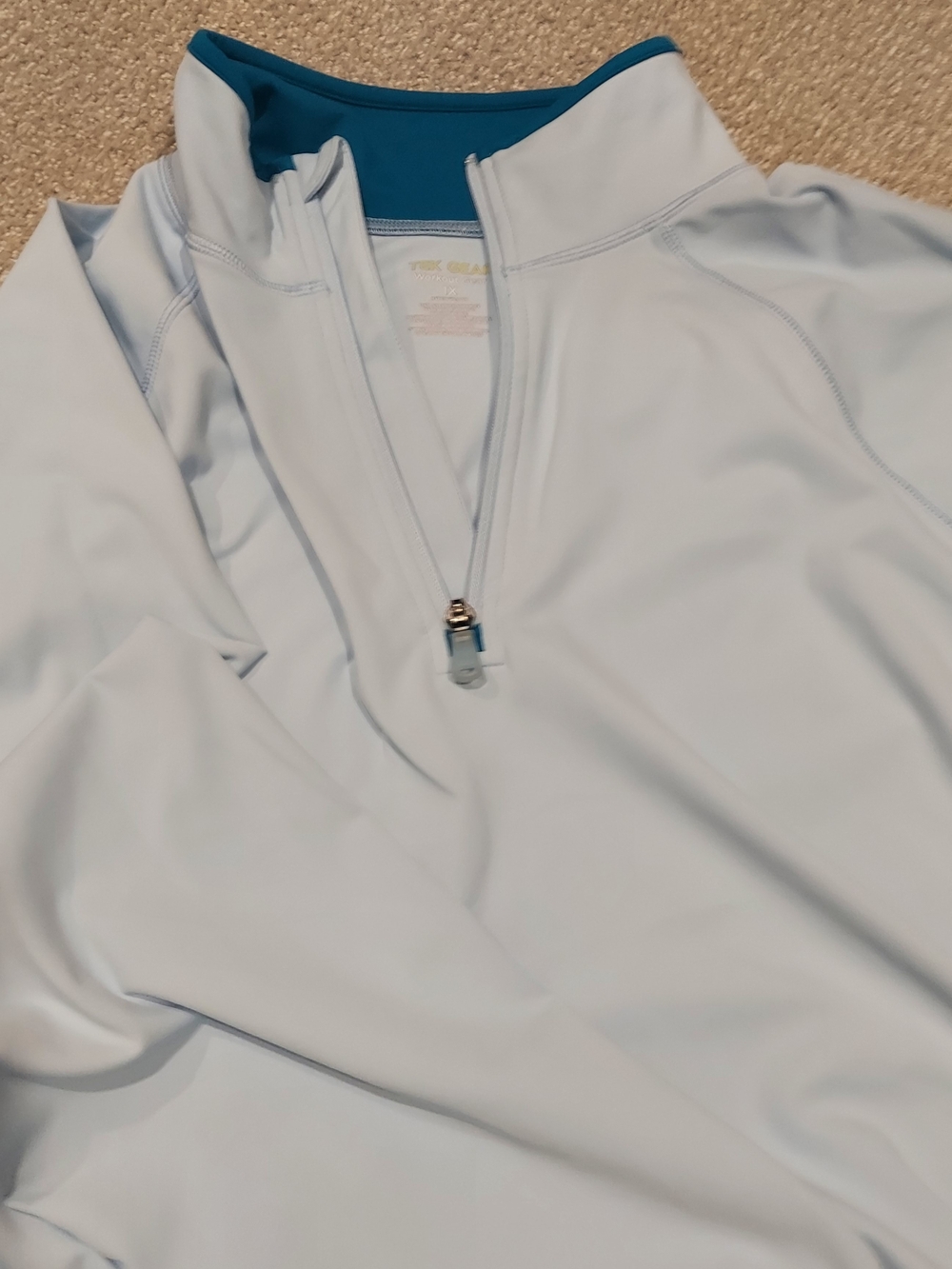 tek gear Light Blue Quarter-Zip with Teal Inner Collar